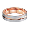 Moda de 6 mm/8mm de tungstênio anel de jóias de ouro rosa